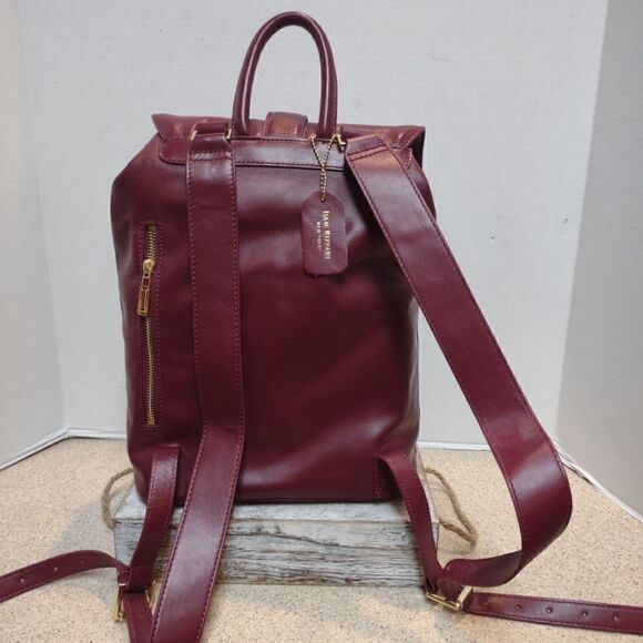Isaac Mizrahi Leather Camera Backpack - Picture 2 of 7